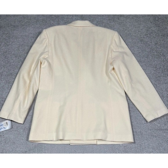 Vtg Norton McNaughton Blazer Womens 12 Ivory Wool Double Breasted Old Money Read - Picture 4 of 14